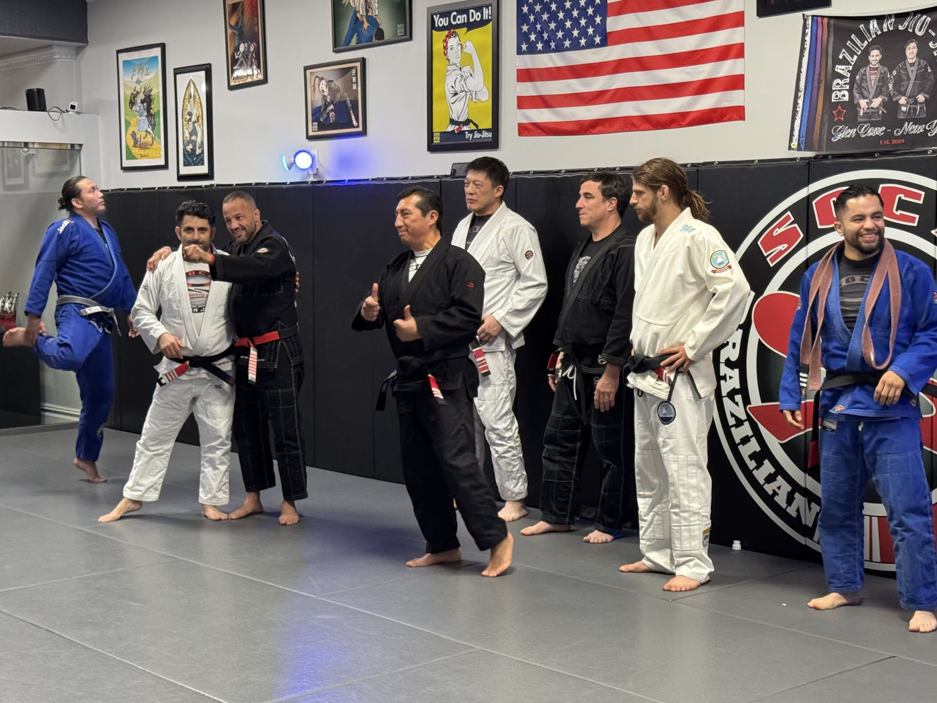Professor Cristian Buitron — With the black belt crew