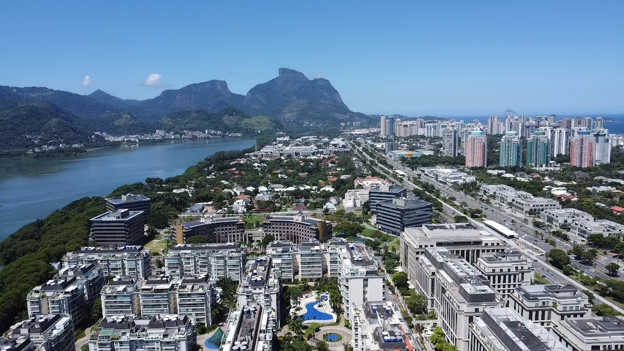 Aerial view of Barra da Tijuca, Rio de Janeiro — the neighborhood where Carlos Gracie Jr. founded Gracie Barra in 1986