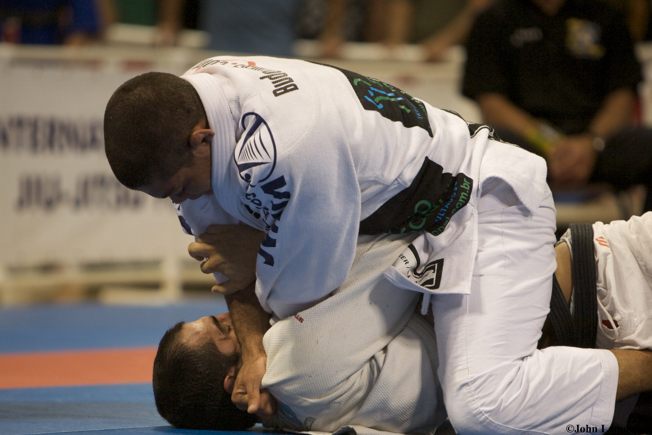 Black belt André Galvão competing at the 2008 IBJJF World Jiu-Jitsu Championship