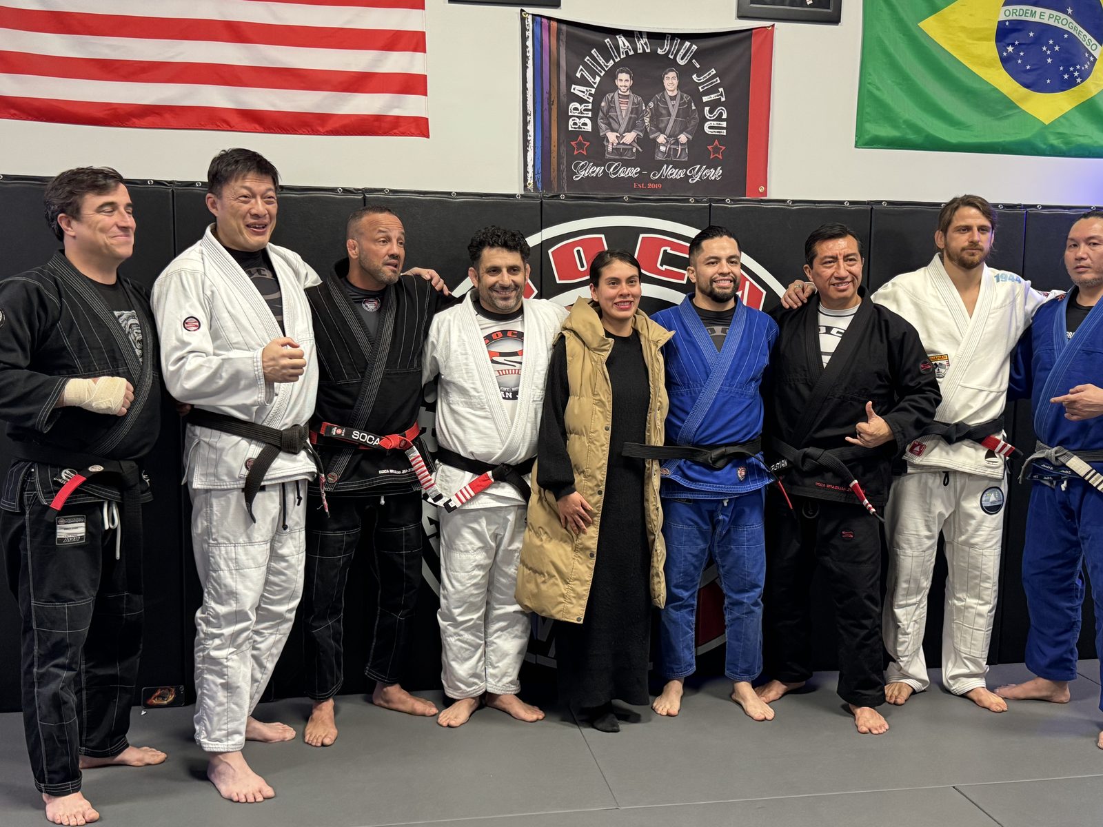 The professors line up with Master Soca